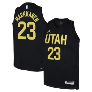 Lauri Markkanen Premium Utah Jazz Jordan Brand Youth Swingman Jersey Statement Edition Black