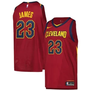LeBron James Cleveland Cavaliers Nike Authentic Player Jersey Icon Edition Wine Gorgeous