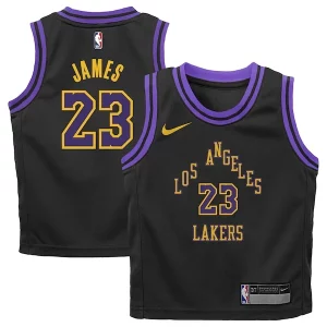 LeBron James Los Angeles Gorgeous Lakers Nike Preschool 2023/24 Swingman Replica Jersey City Edition Black