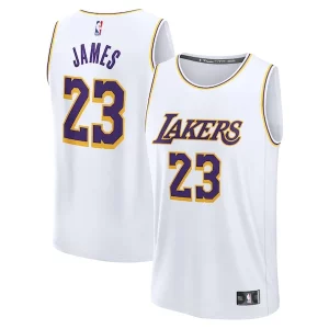 LeBron James Los Angeles Lakers Eye - catching Youth Fast Break Replica Player Jersey Association Edition White