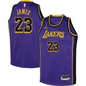 LeBron James Los Angeles Lakers Jordan Brand Youth Performance Swingman Elegant Jersey Statement Purple