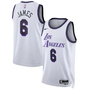 LeBron James Los Angeles Lakers Nike Unisex 2022/23 Swingman Jersey City Edition Chic White