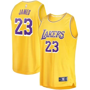 LeBron James Los Angeles Lakers Youth Fast Break Player Jersey Icon Edition Eye - catching Gold
