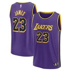 LeBron James Los Angeles Lakers Youth Fast Break Replica Chic Player Jersey Statement Edition Purple