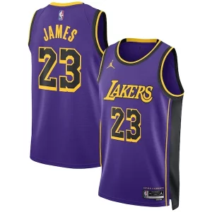 LeBron Stylish James Los Angeles Lakers Jordan Brand Unisex Swingman Jersey Statement Edition Purple