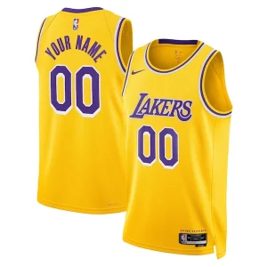 Los Angeles Gorgeous Lakers Nike Unisex Swingman Custom Jersey Gold Icon Edition