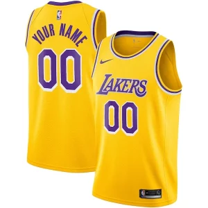 Los Angeles Lakers Fabulous Nike Custom Swingman Jersey Gold Icon Edition