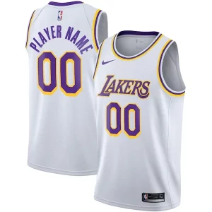 Los Angeles Lakers Gorgeous Nike 2020/21 Swingman Custom Jersey Association Edition White