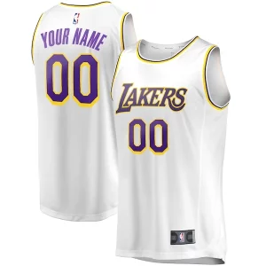 Los Angeles Lakers Youth Elegant Fast Break Replica Custom Jersey Association Edition White