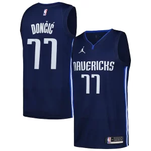 Luka Dončić Dallas Mavericks Jordan Brand Chic Swingman Player Jersey Statement Edition Navy