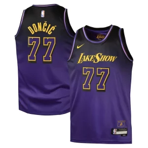 Luka Dončić Los Angeles Lakers Nike City Edition Swingman Jersey Gorgeous 2024 Purple