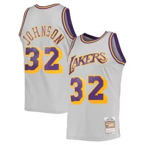 Magic Johnson Los Angeles Lakers 1984 85 Hardwood Classics Reload 2.0 Throwback Swingman Fabulous Jersey Gray