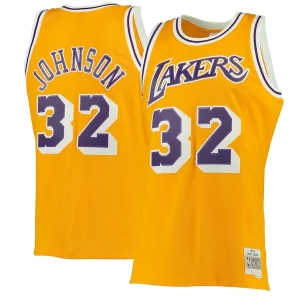 Magic Johnson Los Angeles Lakers 1984/85 Hardwood Classics Swingman Jersey Gold/Purple Chic