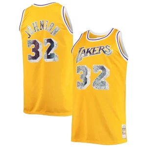 Magic Johnson Los Angeles Lakers Big & Tall 1984/85 Elegant NBA 75th Anniversary Diamond Swingman Jersey Gold