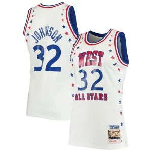 Magic Johnson Los Gorgeous Angeles Lakers 1983 NBA All Star Game Hardwood Classics Authentic Jersey White