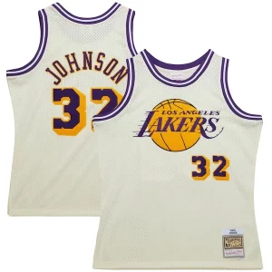 Magic Trendy Johnson Los Angeles Lakers Chainstitch Swingman Jersey Cream