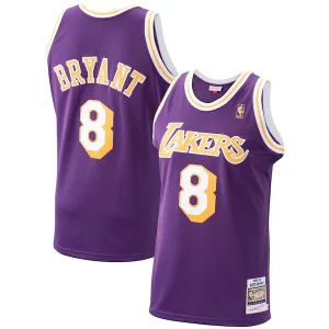 Men's Los Angeles Chic Lakers Kobe Bryant Purple 1996/97 Hardwood Classics Authentic Jersey/Gold/Royal