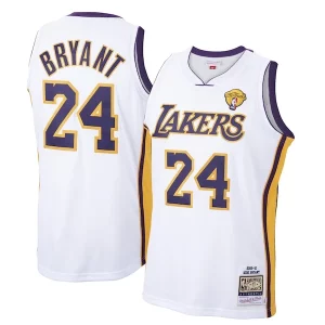 Men's Los Angeles Lakers Kobe Premium Bryant White 2009 10 Hardwood Classics Authentic Jersey