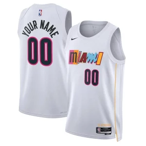 Miami Heat Nike Unisex 2022/23 Swingman Custom Jersey City Edition Fabulous White