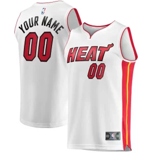 Miami Heat Stylish Youth Fast Break Custom Replica Jersey Association Edition White