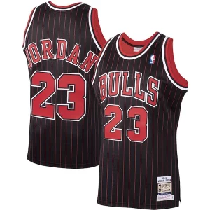 Michael Jordan Chicago Bulls 1995/96 Gorgeous Hardwood Classics Authentic Jersey Black/Scarlet/White