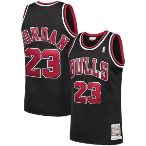 Michael Jordan Chicago Bulls 1997/98 Trendy Hardwood Classics Authentic Jersey Black/Scarlet/White