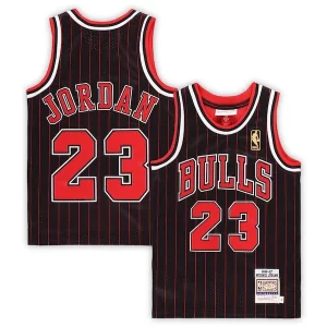 Michael Jordan Trendy Chicago Bulls Preschool 1996/97 Hardwood Classics Authentic Jersey Black/Red/White