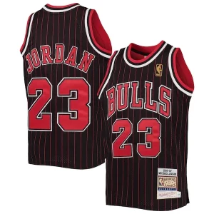 Michael Unique Jordan Chicago Bulls Youth 1996 97 Hardwood Classics Authentic Jersey Black/Red/Red/White