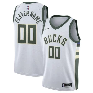 Milwaukee Bucks Nike 2020/21 Swingman Custom Jersey Association Edition Elegant White