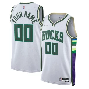 Milwaukee Bucks Nike 2021/22 Swingman Custom Jersey City Trendy Edition White