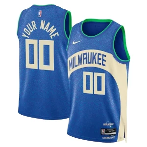 Milwaukee Bucks Nike Trendy Unisex 2023/24 Custom Swingman Jersey Royal City Edition