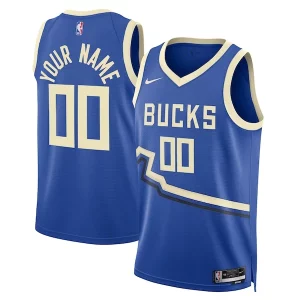 Milwaukee Bucks Nike Unisex 2024/25 Custom Swingman Jersey City Trendy Edition Royal
