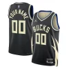 Milwaukee Bucks Trendy Jordan Brand Unisex 2022/23 Swingman Custom Jersey Statement Edition Black