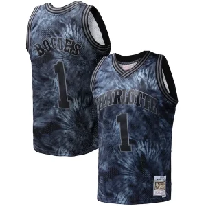 Muggsy Bogues Charlotte Hornets Gorgeous Hardwood Classics 1992/93 Tie Dye Swingman Jersey Black