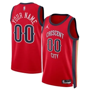 New Orleans Pelicans Jordan Brand Unisex Swingman Custom Premium Jersey Red Statement Edition
