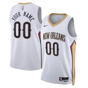 New Orleans Pelicans Nike Unisex Gorgeous Swingman Custom Jersey White Association Edition