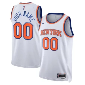 New York Knicks Nike Unisex Swingman Custom Chic Jersey White Association Edition/Blue