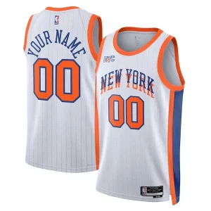 New York Knicks Stylish Nike Unisex 2024/25 Custom Swingman Jersey City Edition White