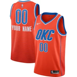 Oklahoma City Thunder Chic Jordan Brand Swingman Custom Jersey Statement Edition Orange