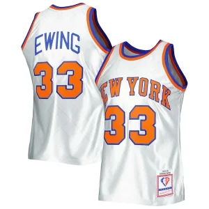 Patrick Ewing New York Knicks 1985/86 Hardwood Classics 75th Elegant Anniversary Swingman Jersey Platinum