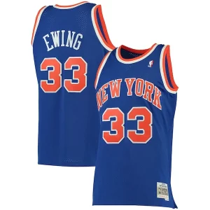 Patrick Ewing New York Knicks 1991/92 Big & Tall Hardwood Classics Swingman Jersey Premium Blue