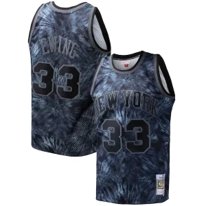 Patrick Ewing New York Knicks Hardwood Classics 1991/92 Tie Dye Premium Swingman Jersey Black