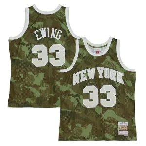 Patrick Ewing New York Knicks Hardwood Classics Premium 1991/92 Ghost Green Swingman Jersey Camo