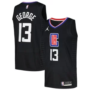 Paul George LA Clippers Jordan Brand Elegant Nike Swingman Player Jersey Statement Edition Black