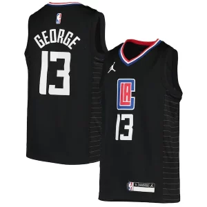 Paul George LA Clippers Jordan Brand Youth 2020/21 Swingman Gorgeous Player Jersey Black Statement Edition