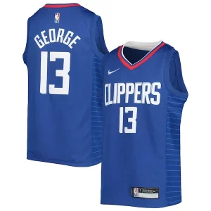 Paul George LA Gorgeous Clippers Nike Youth 2021/22 Diamond Swingman Jersey Icon Edition Royal