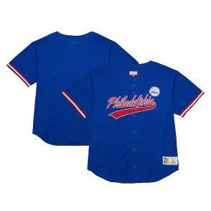 Philadelphia 76ers Hardwood Classics On The Clock Mesh Fashion Fabulous Baseball Jersey Royal