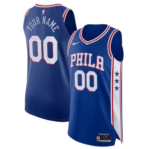 Philadelphia 76ers Nike Custom Authentic Gorgeous Jersey Icon Edition Royal
