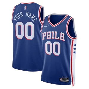 Philadelphia 76ers Nike Premium Unisex 2022/23 Swingman Custom Jersey Royal Icon Edition