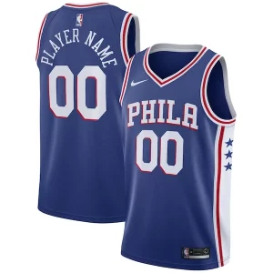 Philadelphia 76ers Nike Swingman Custom Jersey Blue Icon Edition Fabulous